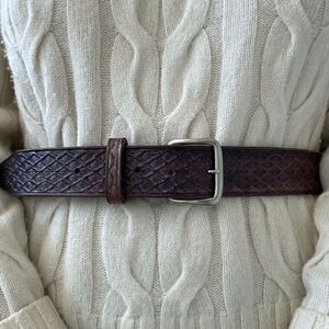 Vintage Handmade Purple 100% Leather Western Hippie Belt sz 36